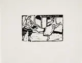 Ernst Ludwig Kirchner, Tanz, Holzschnitt auf Japan