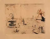 Salvador Dalí, Auktion 329, Los 522, 1963, Farbige Aquatintaradierung auf Richard de Bas 1326 (Wasserzeichen)