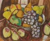 Ivo Hauptmann, Stillleben mit Früchten, Öl auf Leinwand