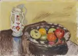Ivo Hauptmann, Stillleben mit Früchten und Vase, Öl auf Leinwand