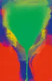 Otto Piene, Aus: "Schön Grün und Violett", Farbserigrafie auf Karton