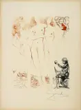 Das Urteil des Paris by Salvador Dalí, Farbige Heliogravure, Radierung und Kaltnadel auf ARCHES FRANCE (Wasserzeichen), sold Nov 2014