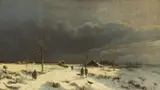 Joseph Heydendahl, Vor dem Schneesturm, Öl auf Leinwand