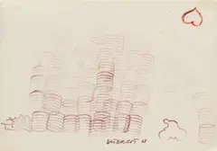 Dieter Roth, Stempelbild, Farbiger Stempeldruck auf Transparentpapier