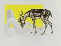 Gerunek by Mel Ramos, Farblithografie auf Silberfolie, sold Jun 2015