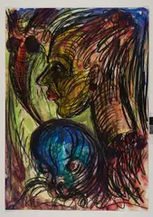 Auktion 329, Los 765 by Antonius Hoeckelmann, 1991, Mischtechnik auf Karton, sold Nov 2013