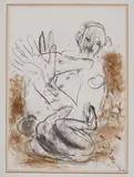 Johannes Brus, Auktion 329, Los 692, 1985, Mischtechnik (Kohle und Ton) auf Papier