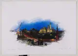 Ivan Chuikov, Auktion 329, Los 701, 1993, Collage (Farbstifte und Postkarte) auf Fabriano FA4 (Wasserzeichen)