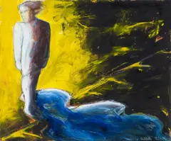 Dieter Hacker, Auktion 329, Los 758, 1986, Mischtechnik (Gouache und Kohle) auf Velin