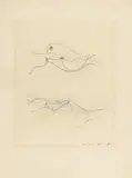 Max Ernst, Zu: Ghérasim Luca, L'Extrème-occidentale, Zwei farbige Kaltnadelradierungen auf Velin