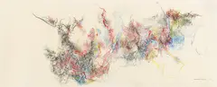 Ohne Titel by Bernard Schultze, Farbkreiden auf leichtem Karton, sold Nov 2015