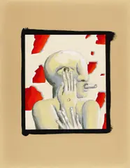 Ohne Titel by Horst Antes, Gouache und Bleistift, Papiercollage auf Karton, sold Nov 2015