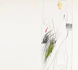 David Hockney, "helpless boy", Farbstifte auf leichtem Karton