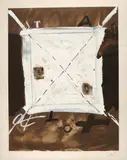 Antoni Tàpies, Ohne Titel, Farblithografie und Collage (Leinwand) auf ARCHES FRANCE (Wasserzeichen)