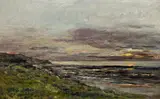 Charles-François Daubigny, Marée basse à Villerville, Öl auf Leinwand