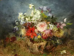 Félix Ziem, Bouquet de fleurs, Öl auf Leinwand