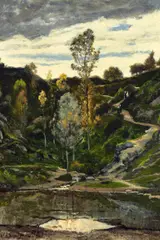 "Aumance" by Henri Harpignies, Öl auf Leinwand, sold Nov 2014
