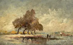 Seestück bei Ebbe by Félix Ziem, Öl auf Holz, sold Nov 2014