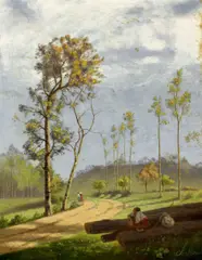 Antoine Chintreuil, Chemin du Val d'Enfer (Bruines), Öl auf Holz
