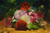 Georges Jeannin, Stillleben mit Rosen, Öl auf Leinwand