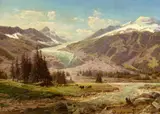 François Roffiaen, Gletscher bei Chamonix, Öl auf Leinwand