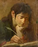 Giovanni Battista Piazetta, Der schreibende Evangelist Johannes, Öl auf Leinwand