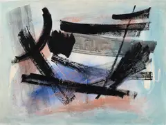 Adolf Luther, "Mondbild", Öl auf Hartfaser