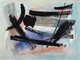 Adolf Luther, "Mondbild", Öl auf Hartfaser