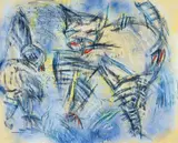 Bernd Schwarzer, Ohne Titel (Vogel und Katze)