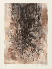 Ohne Titel by Zao Wou-ki, Farblithografie auf BFK (Wasserzeichen), sold Nov 2014