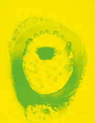 Otto Piene, Juni, Farbserigrafie auf gelbem Tonkarton
