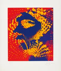 Lichtballett by Otto Piene, Farbserigrafie auf leichtem Karton, sold Jun 2015