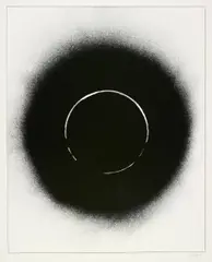 Schwarze Sonne auf Weiß by Otto Piene, Serigrafie auf Karton, sold Jun 2015