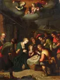 Louis de Caullery, Anbetung der Hirten, Öl auf Kupfer