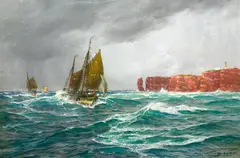 Hans Bohrdt, Vor Helgoland, Öl auf Leinwand