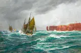 Hans Bohrdt, Vor Helgoland, Öl auf Leinwand