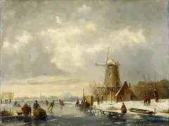 Auf dem Eis by Jan Jacob Spohler, Öl auf Holz, sold Nov 2014