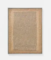 "Kleine Flagge" by Heinz Mack, Mischtechnik (Aluminiumgitter mit Wabenstruktur, Luftpolsterfolie) in Objektkasten, sold Nov 2015