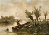 Johann Mari Ten Kate, Entenjagd, Öl auf Leinwand