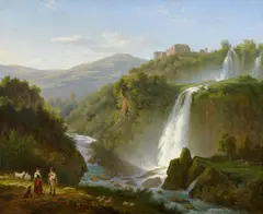Abraham Teerlink, Wasserfall bei Tivoli, Öl auf Leinwand