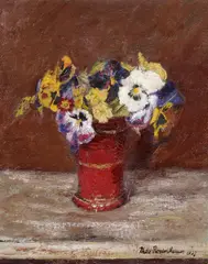 Theodor Rosenhauer, Stiefmütterchen, Öl auf Leinwand