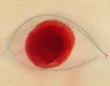 Ohne Titel (Auge) by Otto Piene, Mischtechnik (Feuergouache) auf Karton, sold Nov 2014