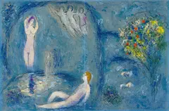 La Caverne des Nymphes by Marc Chagall, Farblithografie auf Velin, sold Nov 2014