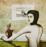 Andres Monreal, "Encierro", Öl auf Leinwand