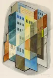 "New York" by Marcel-Louis Baugniet, Aquarell und Tusche auf Aquarellbütten, sold Nov 2014