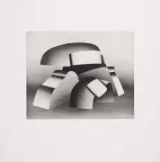 Lambert Maria Wintersberger, Zeichen des Todes, Kassette mit neun Aquatintaradierungen, teilweise farbig, auf Velin