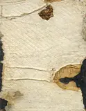 Horst Egon Kalinowski, Ohne Titel, Collage (verschiedene Stoffe, Papier, Muschelschale) auf Karton
