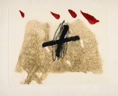 Ohne Titel by Antoni Tàpies, Farbige Radierung und Mischtechnik auf Guarro, sold Nov 2015