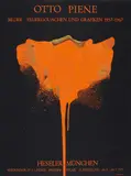 Otto Piene, Ohne Titel (Galerie Heseler), Farbserigrafie auf schwarzem Tonpapier