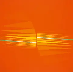 Gegenfächer orange<br /> by Lothar Quinte, Farbserigrafie auf Karton, sold Nov 2015